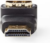 Nedis HDMI-Adapter - HDMI Connector - HDMI Female - Verguld - 90° Gehoekt - ABS - Zwart - 1 Stuks - Envelop