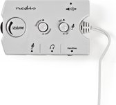 Nedis Audioswitch - Input: 2x 3,5 mm Male - Output: 3x 3,5 mm Female + 2,5 mm Female - Bedieningsmogelijkheden: Handmatig - Aantal knoppen: 3