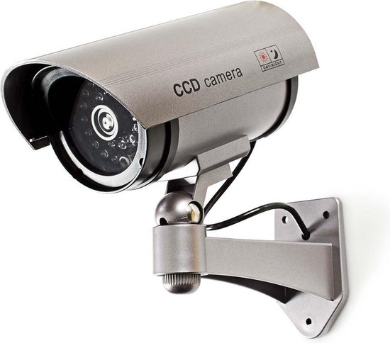 Nedis Dummy Beveiligingscamera - Bullet - IP44 - Batterij Gevoed - Buiten - Inclusief muurbeugel - Grijs van Nedis — afbeelding 3