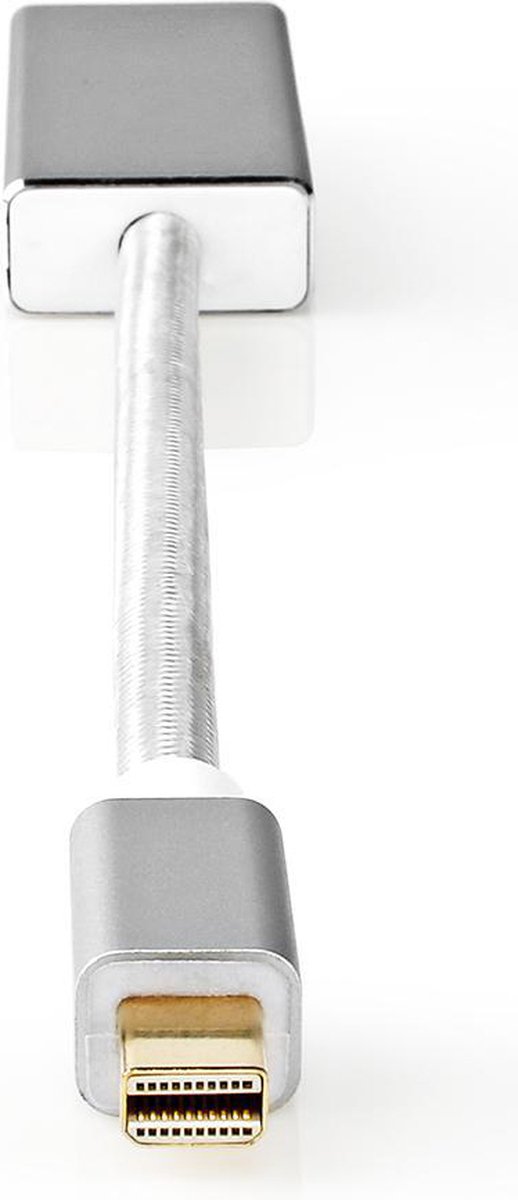 Mini DisplayPort-Kabel | DisplayPort 1.2 | Mini-DisplayPort Male | DisplayPort Male | 21.6 Gbps | Verguld | 0.20 m | Rond | Gebreid | Zilver | Cover Window Box
