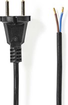 Nedis Stroomkabel voor Stofzuiger - 15.0 m - Type-F (CEE 7/7) - 250 V AC - 16 A - Zwart - PVC