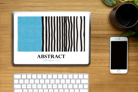 Sticker ordinateur portable - 10,1 pouces - Blauw - Zwart - Wit - Design