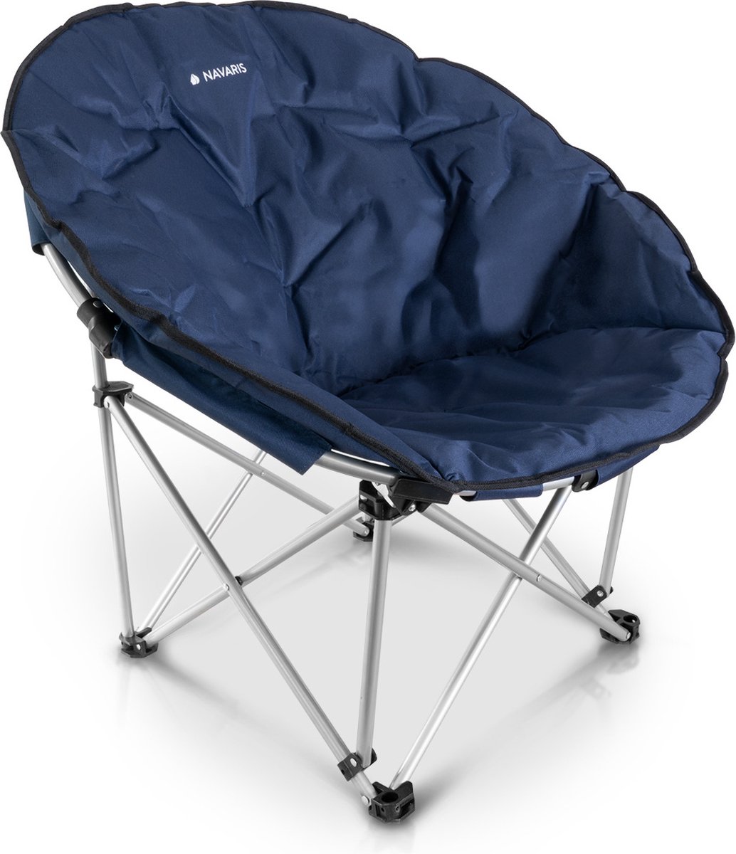 Navaris klapstoel met draagtas - Campingstoel - Draagbare stoel voor kamperen, festivals en vissen - Strandstoel - Inklapbaar - Donkerblauw