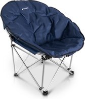 Chaise pliante Navaris avec sac de transport - Chaise de camping - Chaise portable pour le camping, les festivals et la pêche - Chaise de plage - Pliable - Bleu foncé