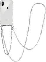 iMoshion Backcover met koord + armband hoesje - Ketting iPhone Xs / X hoesje - Zilver