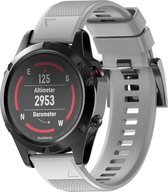 YONO Siliconen Sport Bandje geschikt voor Garmin Fenix 7 / 6 / 5 - Pro - Solar - Sapphire Edition - Grijs