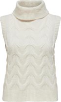 Jacqueline de Yong Trui Jdyayra Roll Neck Cable Vest Knt 15239282 Cloud Dancer Dames Maat - M