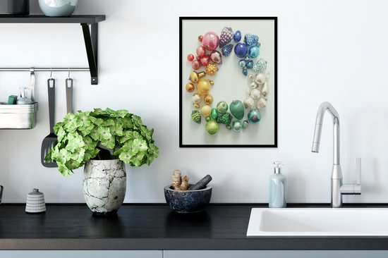 Photo dans le cadre - Les différentes décorations de Noël cadre photo noir 30x40 cm - Affiche sous cadre (Décoration murale salon / chambre)