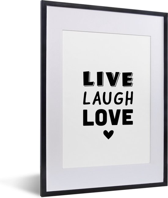 Poster Leuke quote - Live Laugh Love - Spreuken - Tekst - Liefde