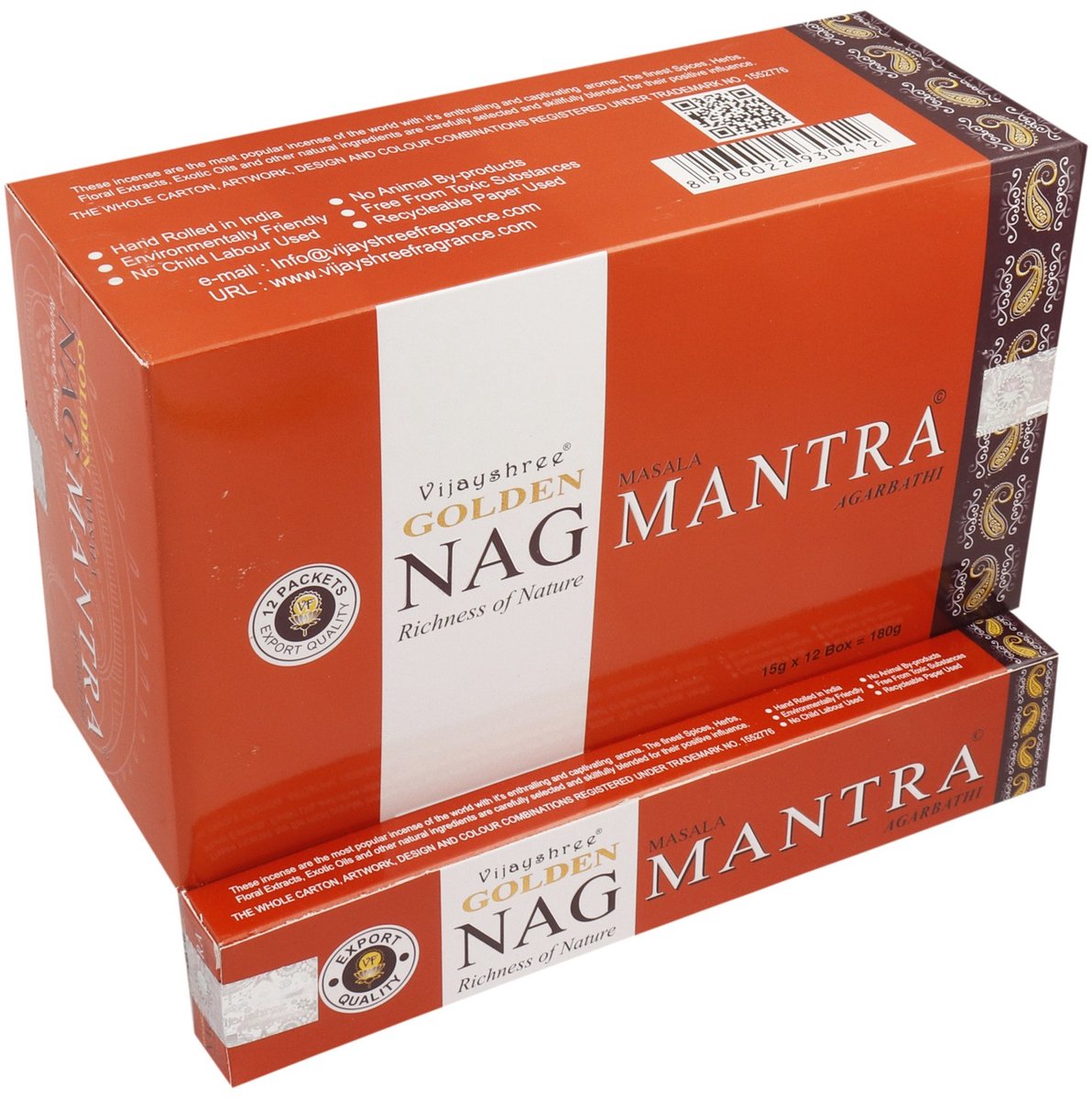 Vijayshree Wierook kegels NAG Champa Rood/bruin/wit