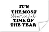 Poster Kerstmis - Quotes - It's the most wonderful time of the year - Spreuken - Kerst - 180x120 cm XXL - Kerstmis Decoratie - Kerstversiering - Kerstdecoratie Woonkamer - Kerstversiering - Kerstdecoratie voor binnen - Kerstmis