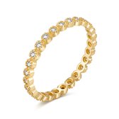 Twice As Nice Ring in 18kt verguld zilver, eternity ring, ronde zirkonia  52