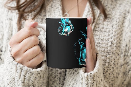 Mug - Méduse - Animaux aquatiques - Zwart - 350 ML - Tasse