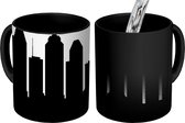 Magische Mok - Foto op Warmte Mok - Een zwart met witte skyline van Houston - 350 ML