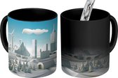 Magische Mok - Foto op Warmte Mok - Low poly landschap - 350 ML