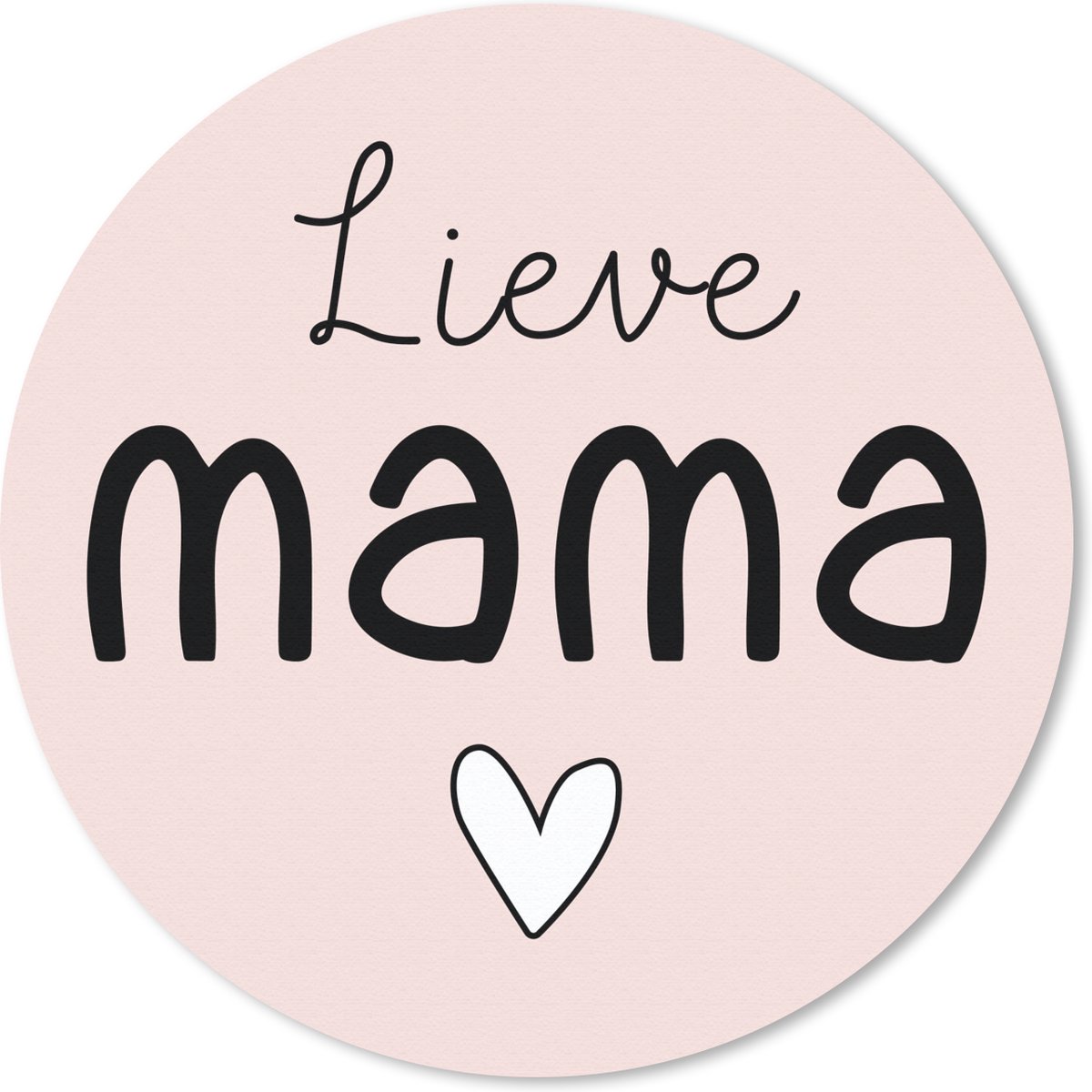 Muismat rond 30x30 cm - Mousepad Mama - Moederdag cadeautje - Roze - Pastel - Ronde muismatten