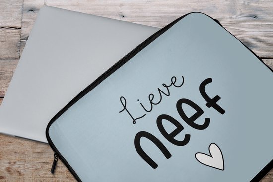 Housse ordinateur 17 pouces - Cousin - Lief - Text - Blauw - Housse ordinateur