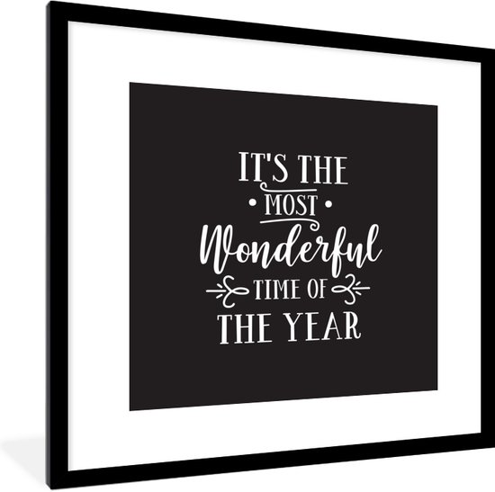 Citation de Noël C'est la plus belle période de l'année sur fond noir 40x40 cm