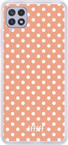 6F hoesje - geschikt voor Samsung Galaxy A22 4G -  Transparant TPU Case - Peachy Dots #ffffff