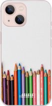 6F hoesje - geschikt voor iPhone 13 Mini -  Transparant TPU Case - Pencils #ffffff