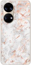 6F hoesje - geschikt voor Huawei P50 -  Transparant TPU Case - Peachy Marble #ffffff