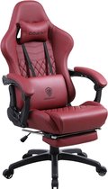 IN.HOME XL KAISER Gaming chaise chaises de bureau - Chaise avec oreiller - Accoudoirs réglables - Chaise de jeu - Rouge