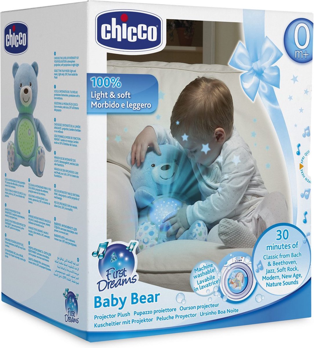 Chicco Knuffelprojector Baby Bear First Dreams 27 Cm Blauw | bol.com