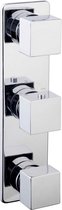 Bally Rombo Inbouw Douchethermostaat Vierkant 15cm Hartafstand 3 Greeps Chroom (incl. Inbouwdeel)