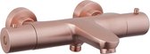 Bally Caral Thermostatisch Badkraan 2 Greeps Met Onderuitloop Geborsteld Koper