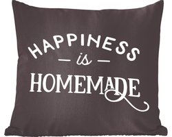 Sierkussens - Kussentjes Woonkamer - 45x45 cm - Spreuken - Huis - Happiness is homemade - Quotes