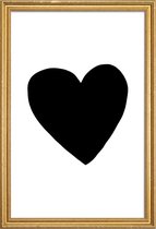 JUNIQE - Poster met houten lijst Big Heart -30x45 /Wit & Zwart