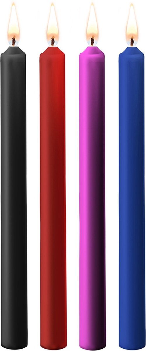 Teasing Wax Candles Large - Parafin - 4-pack - Mixed Colors