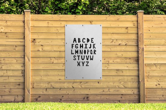 Illustration alphabet lettres noires sur fond blanc 80x120 cm