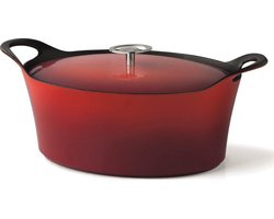 Cuisinox Braadpan - Rood - 29 cm - Gietijzer