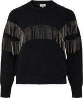 Object Trui Objdeco L/s Knit Pullover 118 23037293 Black Dames Maat - S