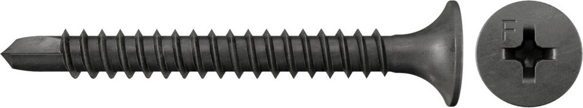 Fischer gipsplaatschroeven 3,5x35mm - trompetkop - gefosfateerd - voldraad - PH 2 (Per 1000 stuks)