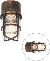 QAZQA kiki - Moderne Plafondlamp voor buiten - 1 lichts - Ø 92 mm - Goud/messing - Buitenverlichting