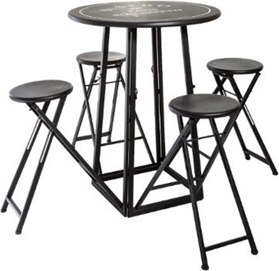 Hoge Tuintafel Met 4 Krukken Russo