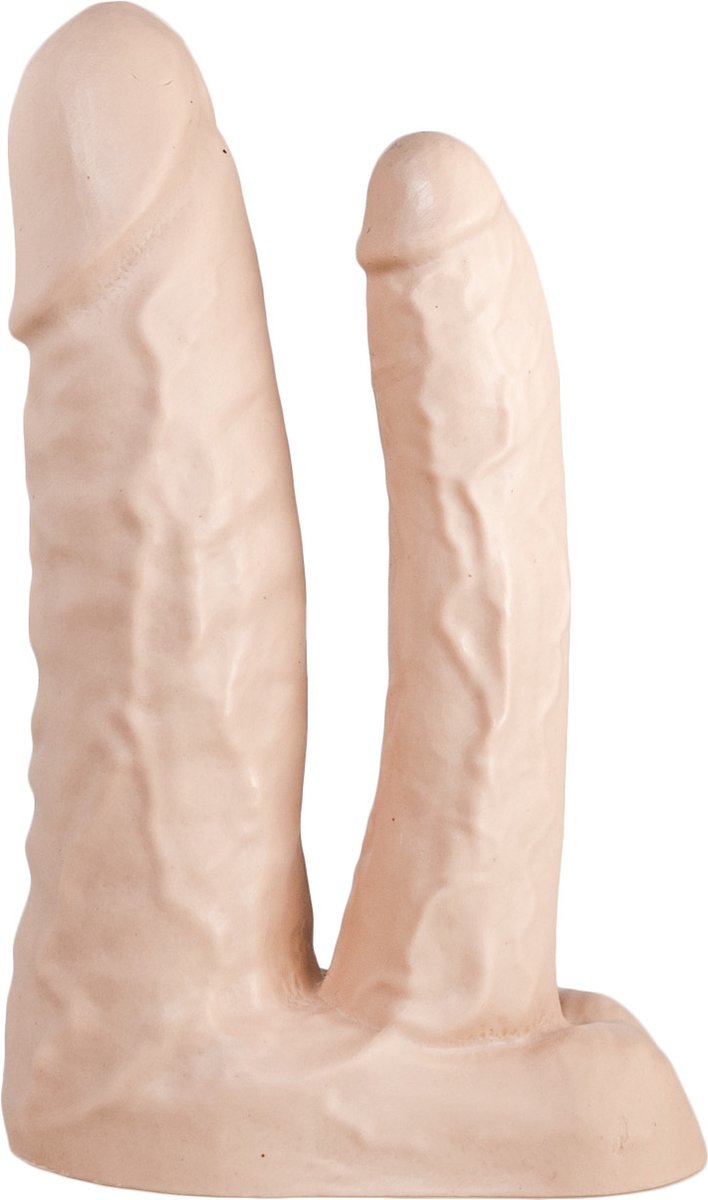 Goedkoopste 515 line - Dubbele Dildo - Lengtes 18 en 13 cm - - Beige-roze