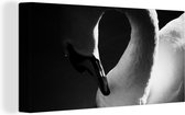 Canvas Schilderij Witte zwaan in het weerspiegelende water - 80x40 cm - Wanddecoratie