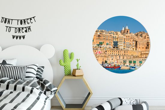 WallCircle - Wall Circle - Wall Circle - Ville de La Valette Malte - Aluminium - Dibond - 90x90 cm - Intérieur et Extérieur