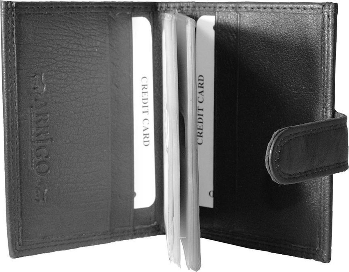 Pasjeshouder Uitschuifbaar – Zwart - Leer - Creditcard Houder - Muntgeld Ritsvak - Pasjeshouder Mannen - Vrouwen