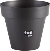 PLASTIKEN Pot met bloemen Tes - 38 cm - Antraciet