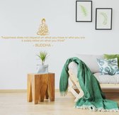 Muursticker Happiness Does Not Depend On What You Have Or Who You Are It Solely Relies On What You Think -  Goud -  120 x 40 cm  -  woonkamer  engelse teksten  slaapkamer  alle - M