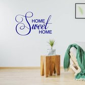 Muursticker Home Sweet Home - Donkerblauw - 60 x 40 cm - woonkamer engelse teksten