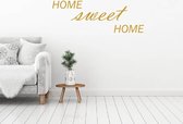 Muursticker Home Sweet Home -  Goud -  80 x 31 cm  -  woonkamer  engelse teksten  alle - Muursticker4Sale