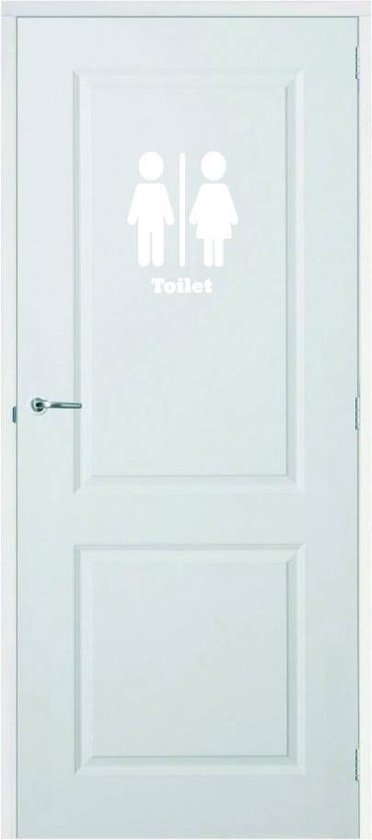 Deursticker Toilet - Wit - 39 x 50 cm - toilet overige stickers - toilet alle