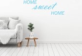 Muursticker Home Sweet Home - Lichtblauw - 120 x 46 cm - woonkamer engelse teksten