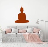 Muursticker Buddha -  Bruin -  140 x 118 cm  -  woonkamer  slaapkamer  toilet  alle - Muursticker4Sale