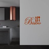Muursticker Bistro (Met Bestek) -  Bruin -  80 x 40 cm  -  keuken  engelse teksten  alle - Muursticker4Sale